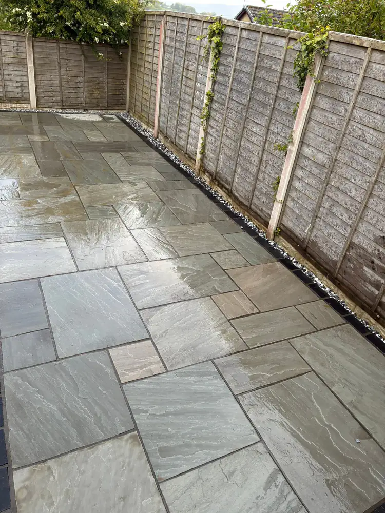 Grey sandstone patio