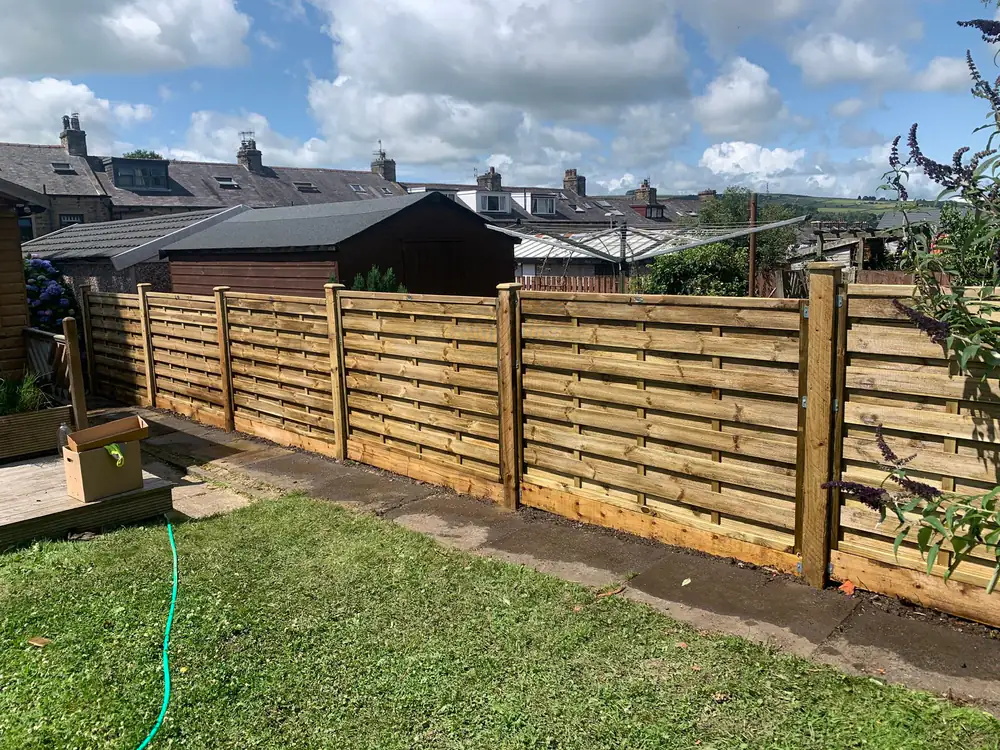 Larch slatted garden fence panels